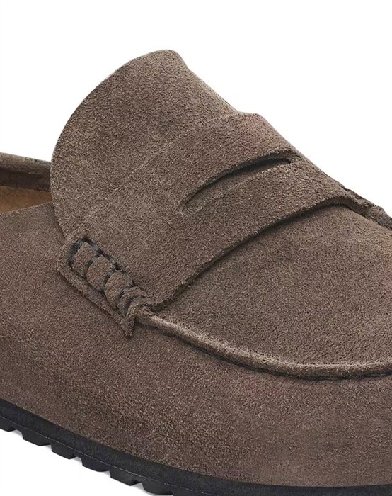Naples Wrapped Suede Leather - Concrete Gray